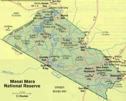 Masai Mara Landkarte (klicken um vergrssert zu sehen 140kb)